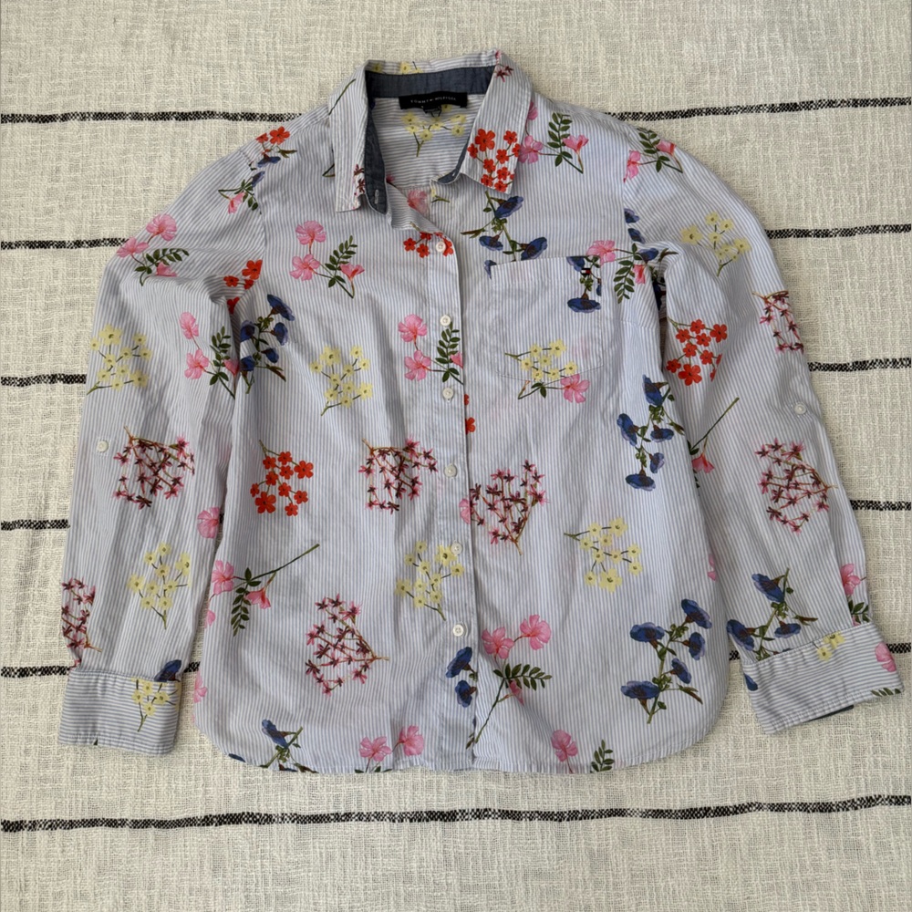 Tommy Hilfiger Multicolor Floral Striped Button Down Shirt